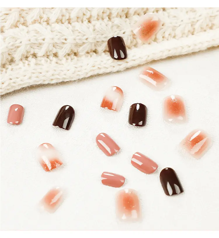 Anything Goes Short Square Brown Everyday Press On Nails - Image 3