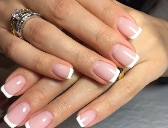 Bad Hair Day Short Square Beige French Tips Press On Nails - Image 2