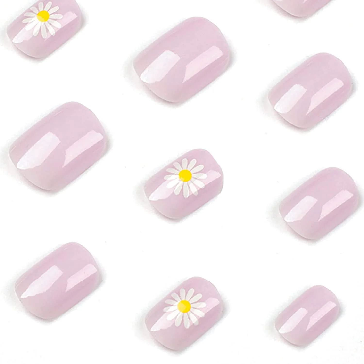 Bar Seat Short Square Pink Spring Press On Nails - Image 4