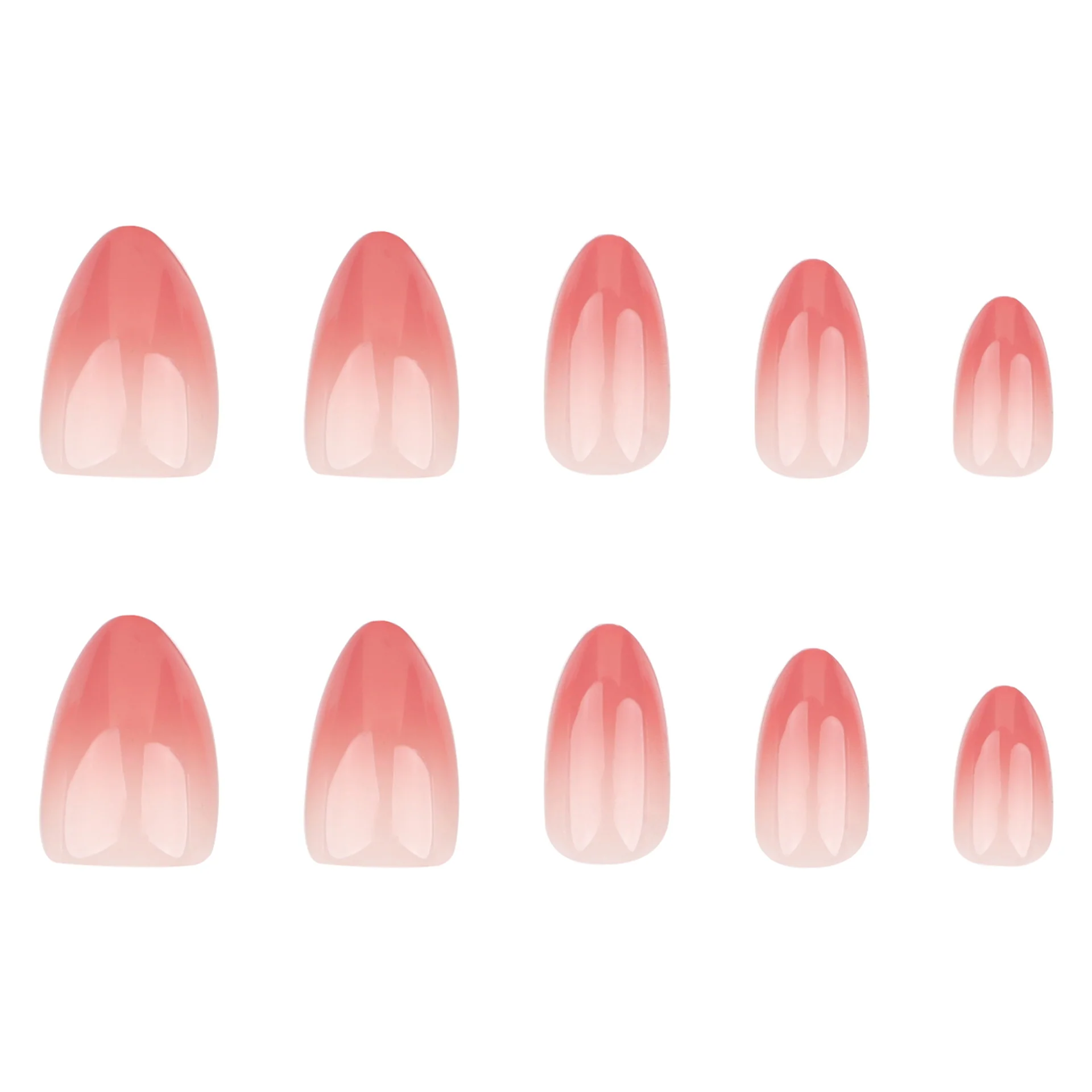 Blush Blossom Elegant Short Almond Ombre Pink Press On Nail Set with High Gloss Finish