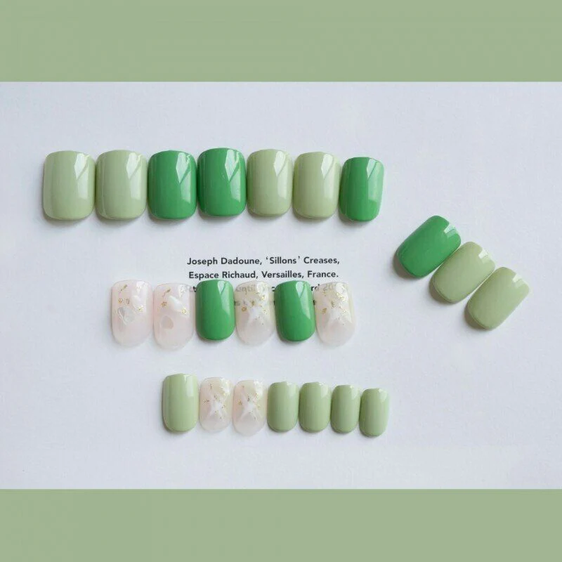 Control Emotions Short Square Green Spring St. Patrick's Day Press On Nails - Image 2