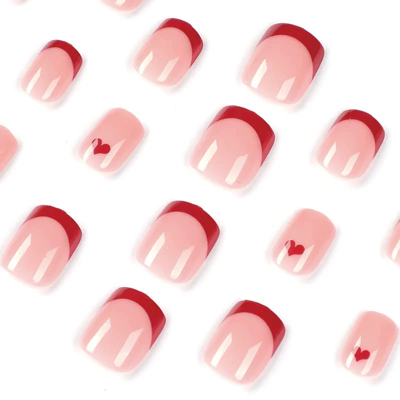 Crazy In Love Short Square Pink Valentine's Day Press On Nails - Image 2