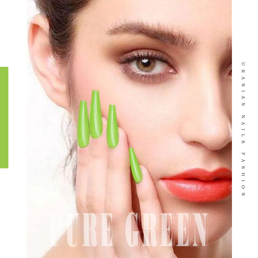 Crazy Lime Long Coffin Green Bold St. Patrick's Day Press On Nails - Image 6