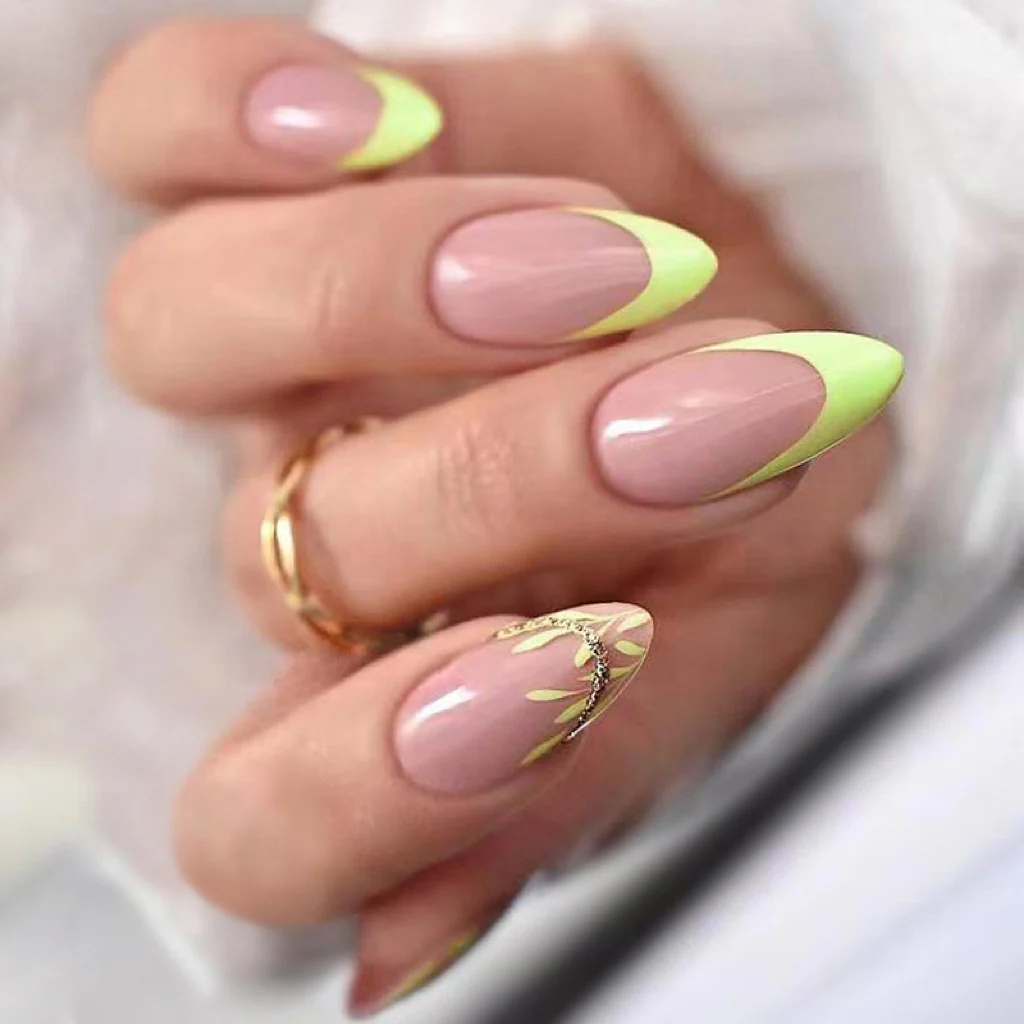 Enlisted Medium Almond Green Summer Press On Nails