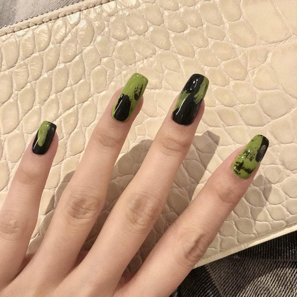 Ghostbusters Long Square Green Abstract St. Patrick's Day Press On Nails - Image 3