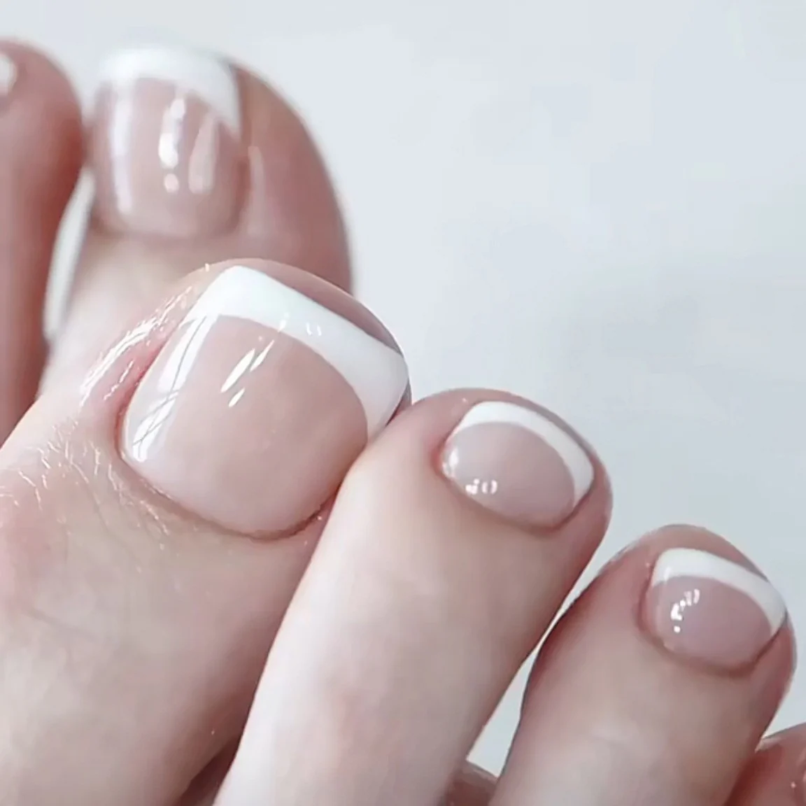 Good For The Day White French Tips Press On Toenails