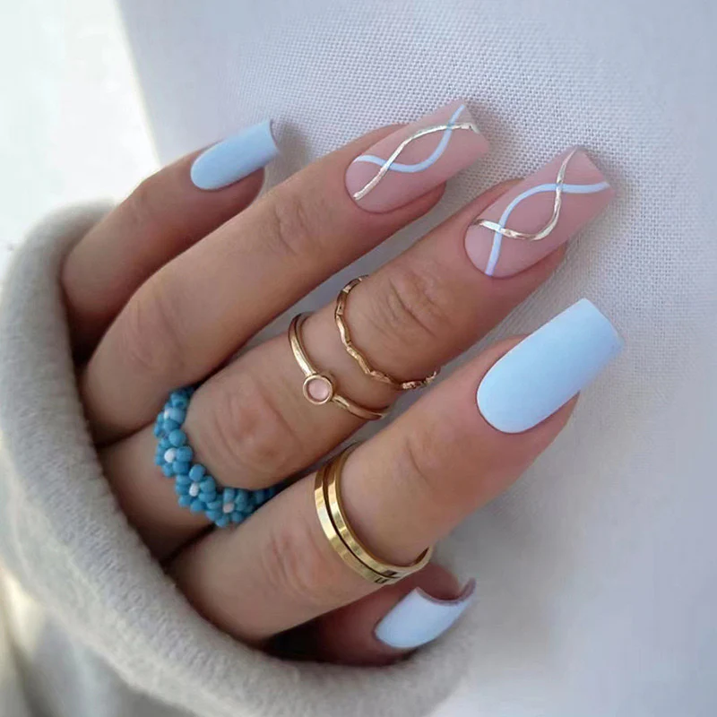 Great Impressions Medium Square Pink Matte Press On Nails