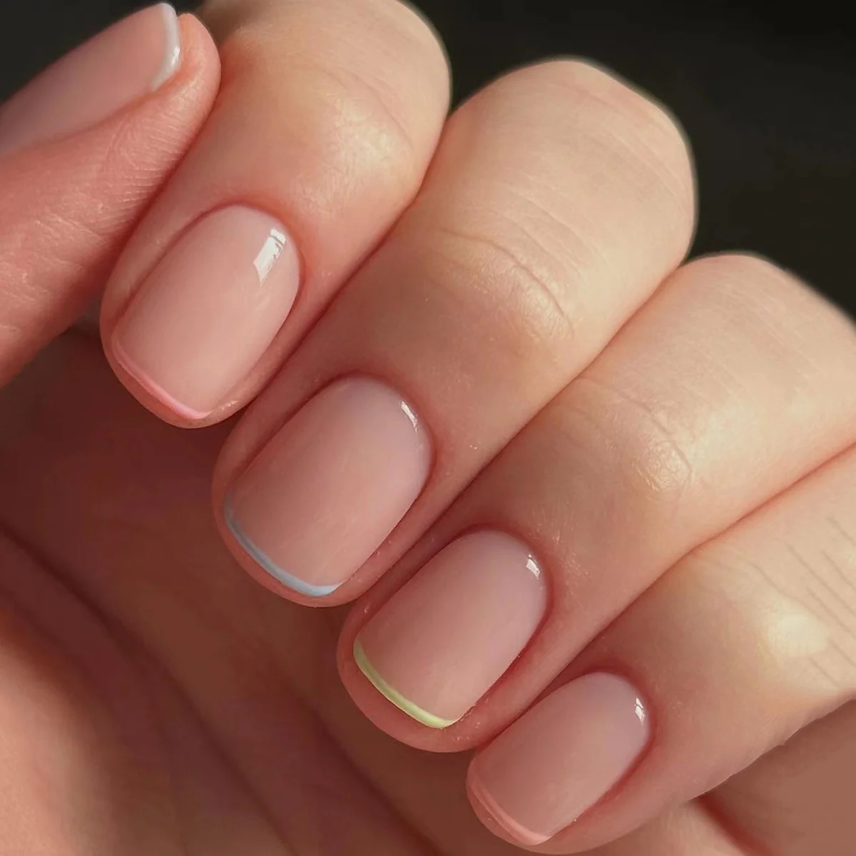 Light Ice Cream Short Square Multicolor Everyday Press On Nails