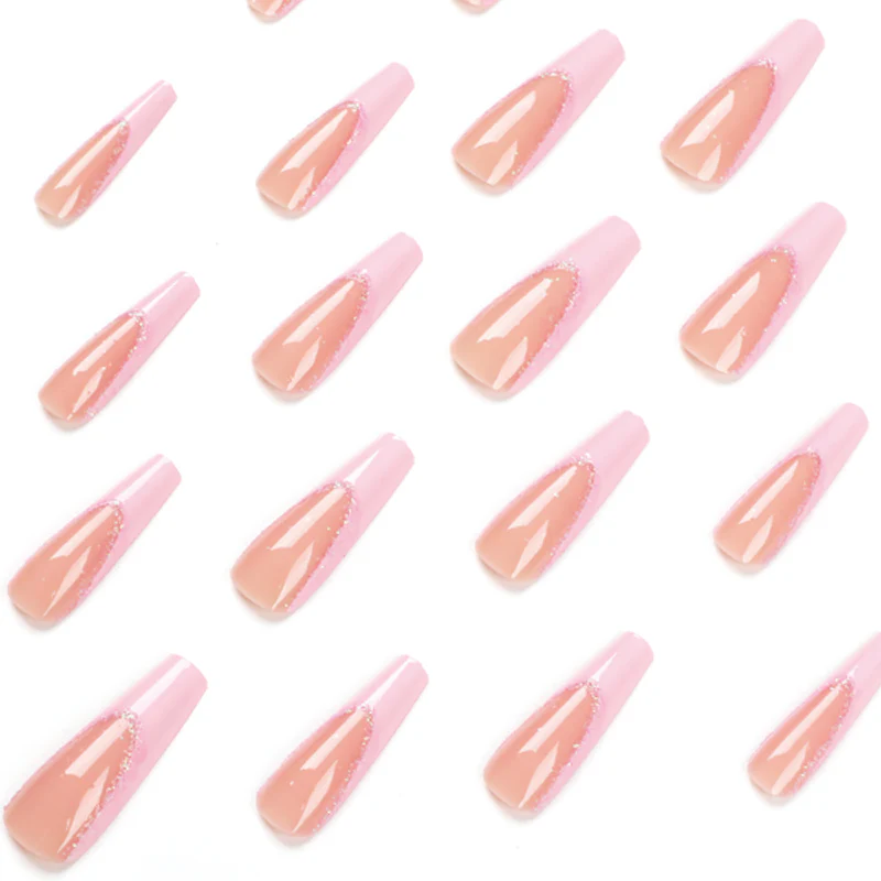 Love You Long Coffin Pink Everyday Press On Nails - Image 2
