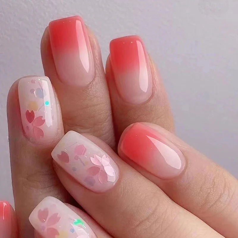 More Of Myself Short Square Pink Jelly Press On Nails