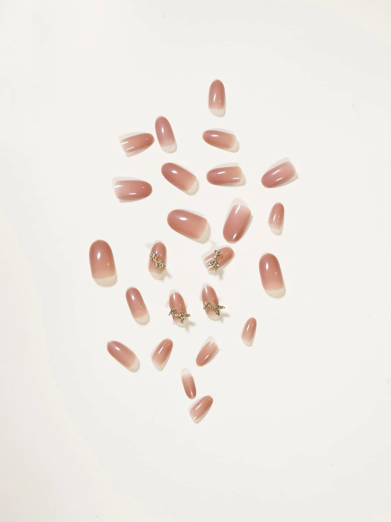New Day Long Almond Pink Studded Press On Nails - Image 3