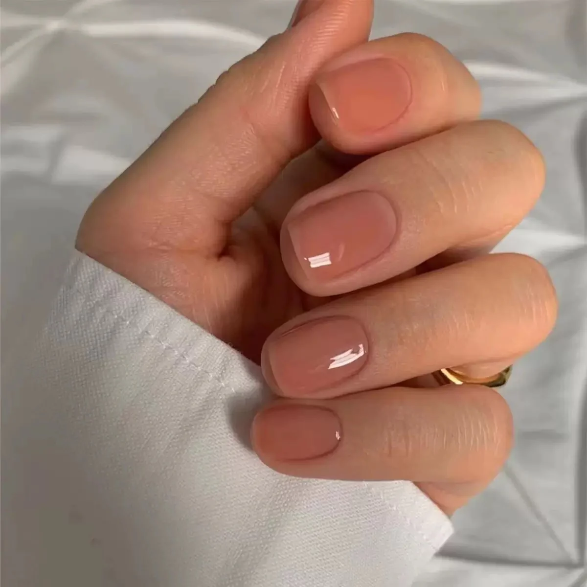 Own It Short Squoval Pink Glossy Press On Nails