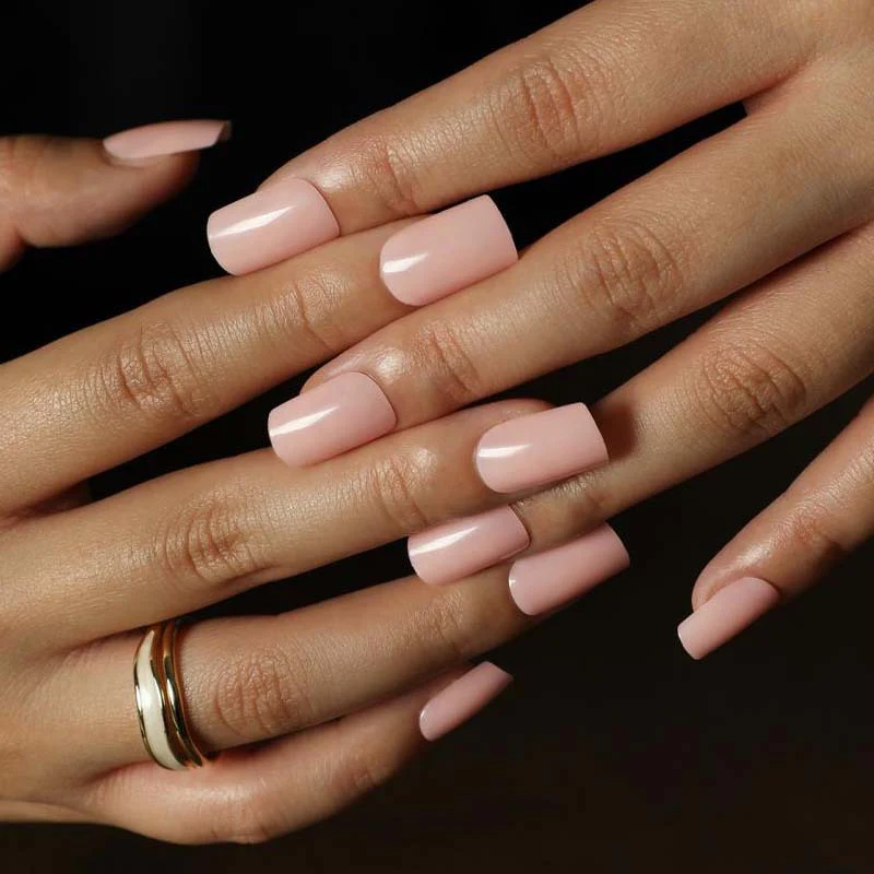 Perfect Pink Pie Long Square Pink Everyday Press On Nails