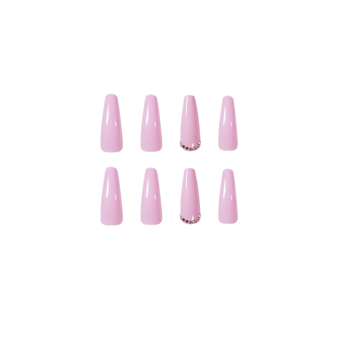 Pink Planet Long Coffin Pink Astrology Press On Nails - Image 2