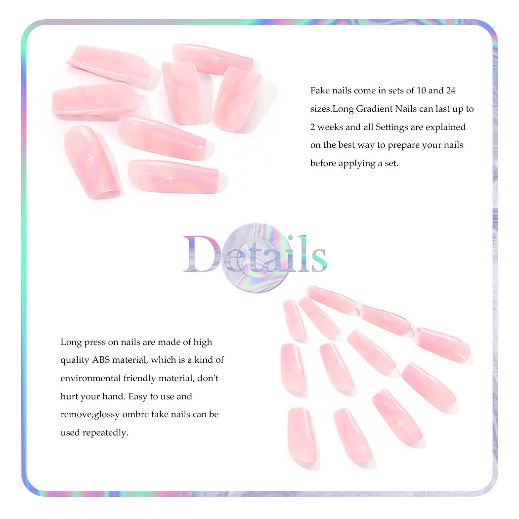 Sailor Who Long Coffin Pink Astrology Press On Nails - Image 6