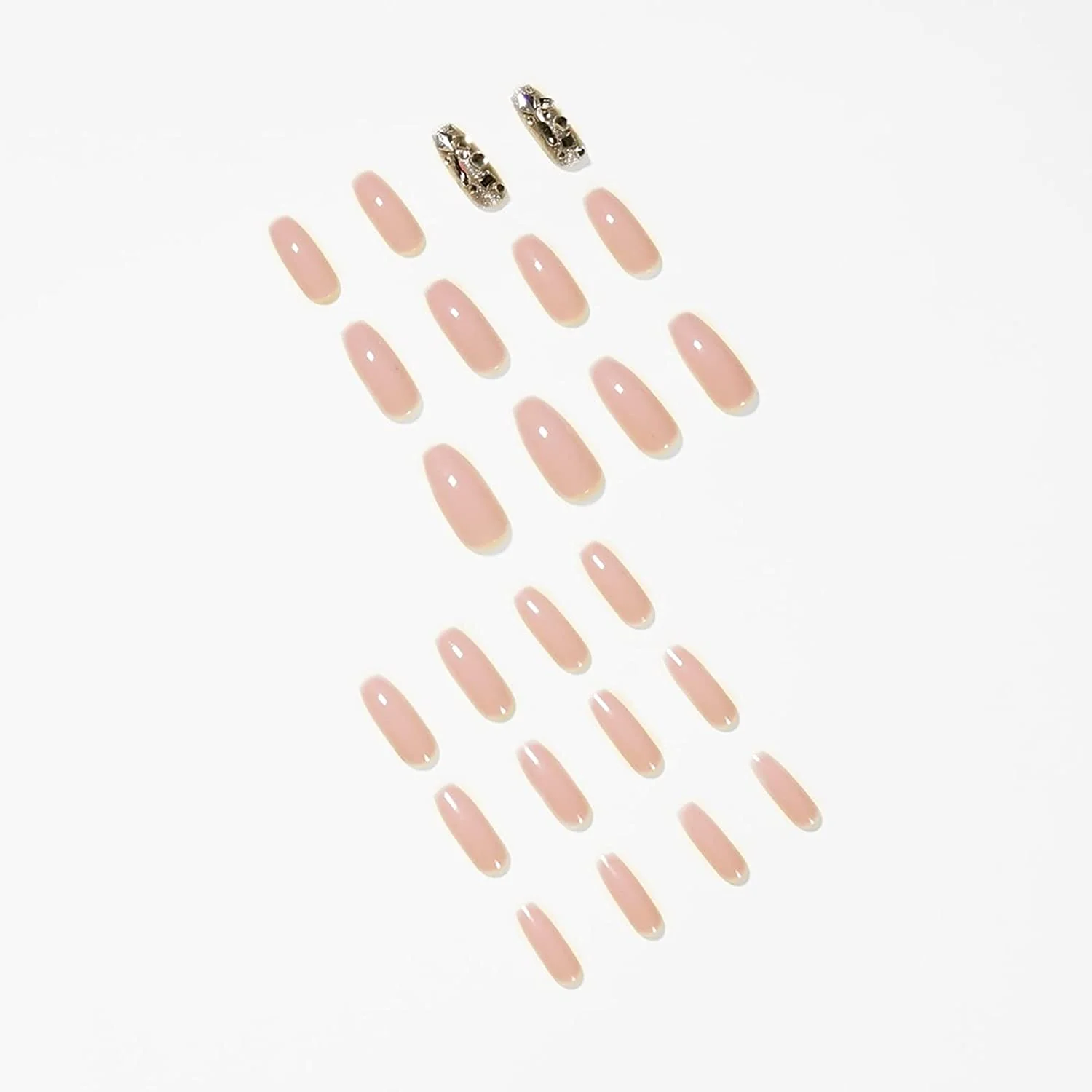 Saturn Ring Hunter Long Coffin Beige Astrology Press On Nails - Image 3