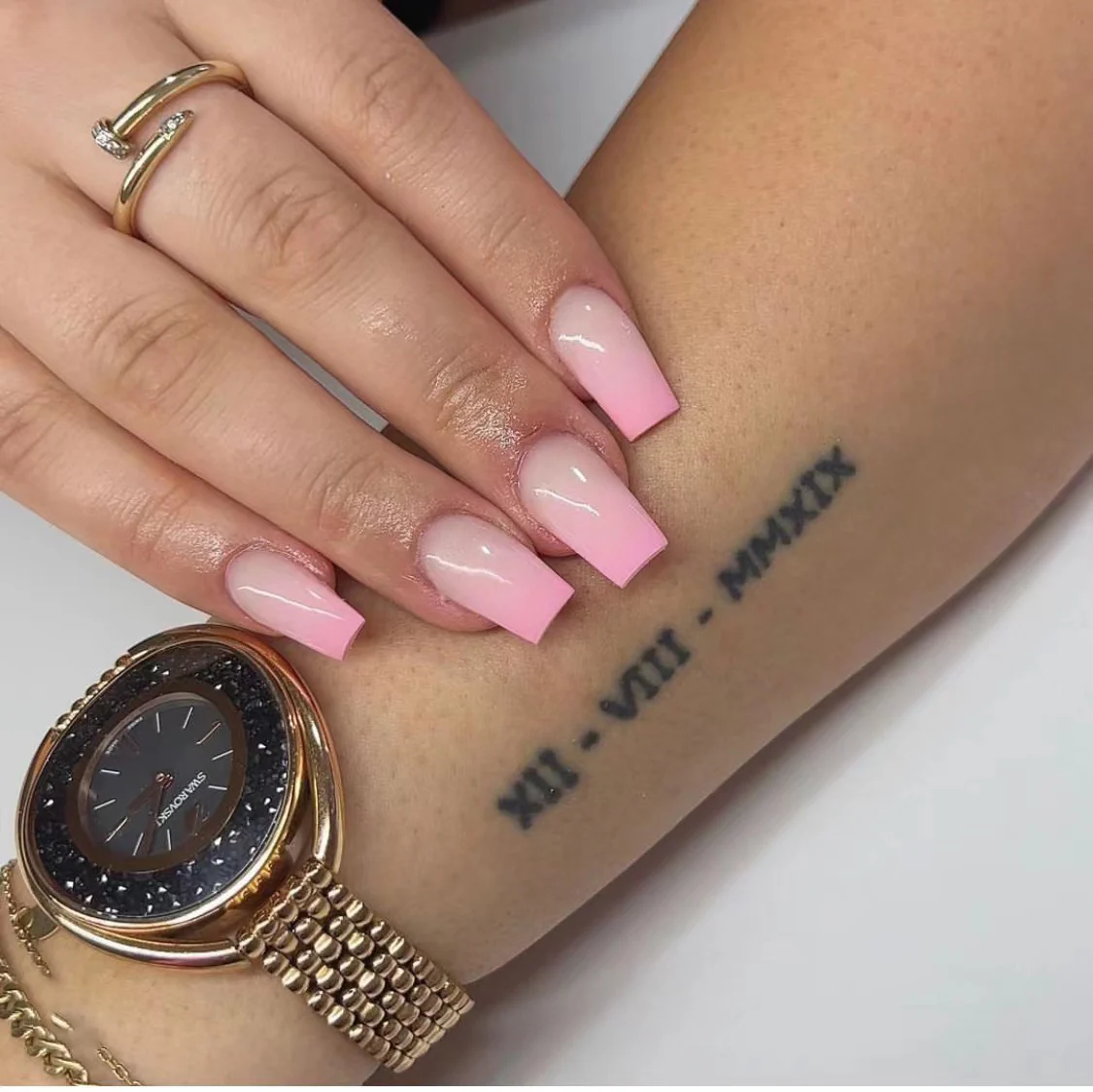 Sunset Pink Short Coffin Pink Everyday Press On Nails