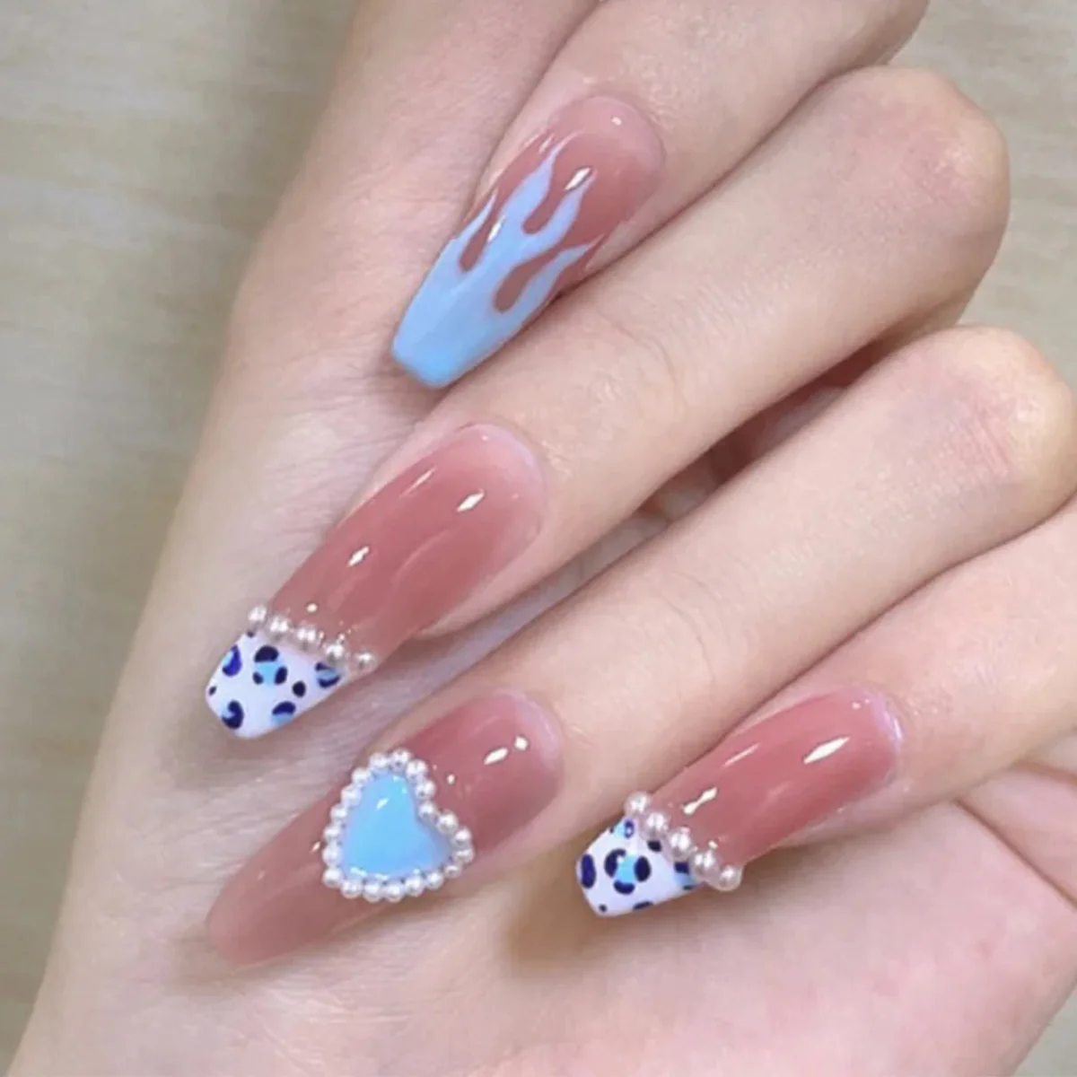 What's Next? Long Coffin Pink Cute Press On Nails