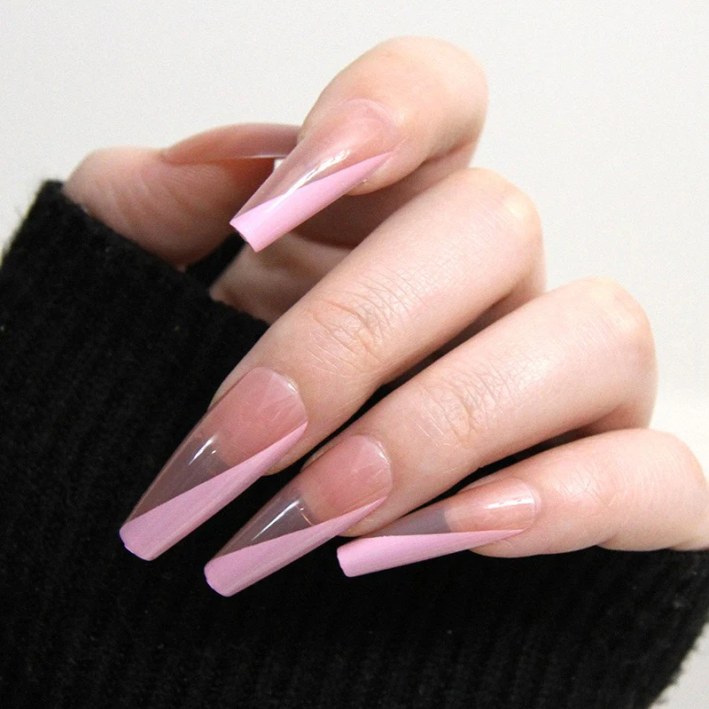 Whole Episodes Long Coffin Pink Everyday Press On Nails